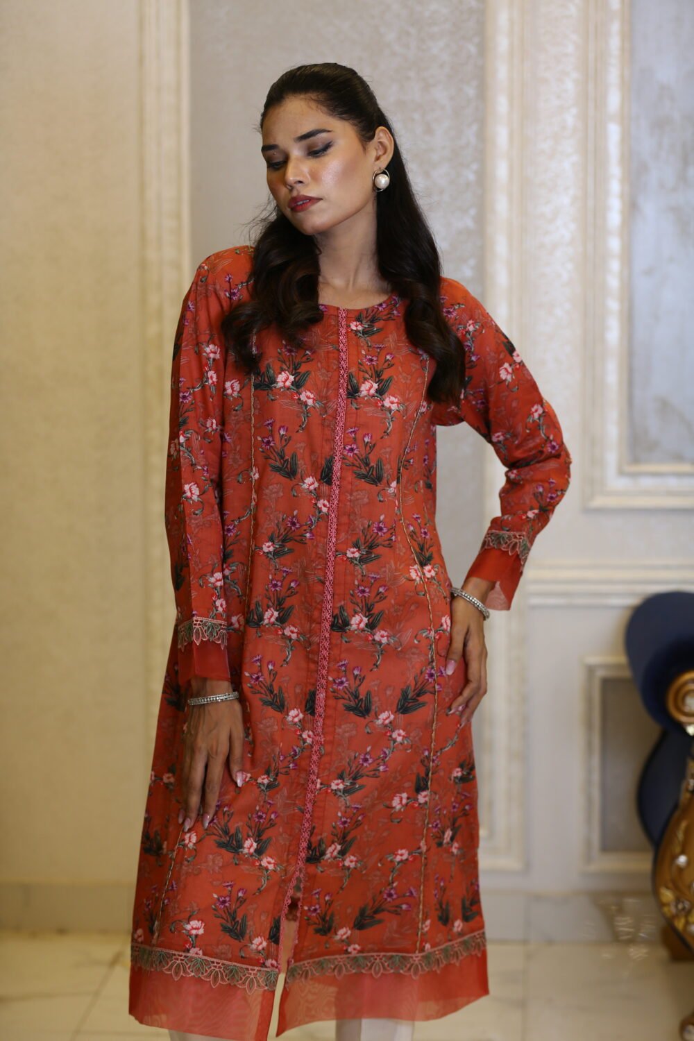 Floral Bloom – Floral Lawn Kurti for Everyday Wear - Image 6