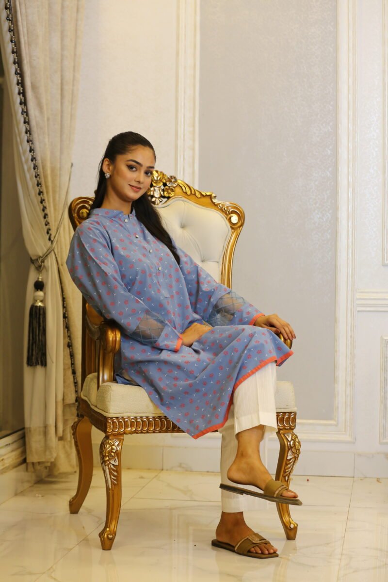 Sky Soft – Light Blue Lawn Shirt for Casual Wear