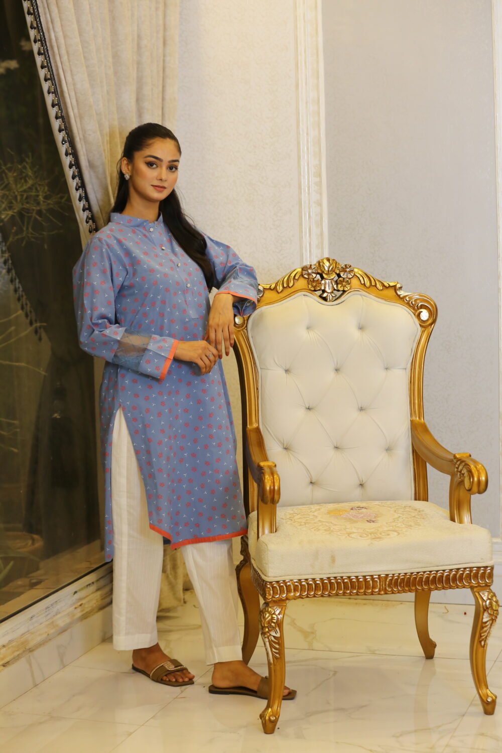 Sky Soft – Light Blue Lawn Shirt for Casual Wear - Image 3