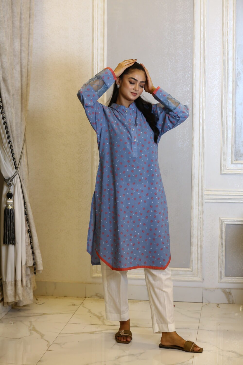 Sky Soft – Light Blue Lawn Shirt for Casual Wear - Image 4