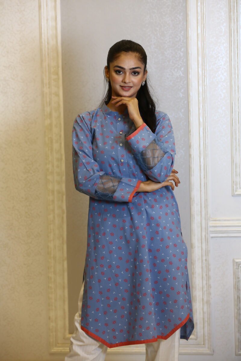 Sky Soft – Light Blue Lawn Shirt for Casual Wear