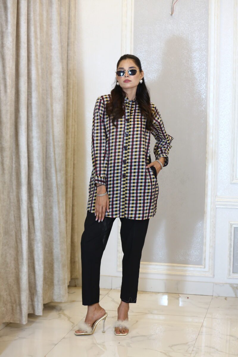 Black Check – Lawn Pocket Shirt in Black Check