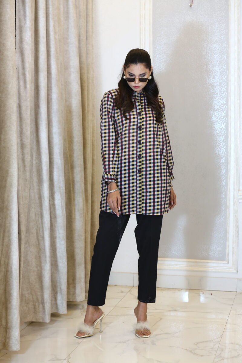 Black Check – Lawn Pocket Shirt in Black Check