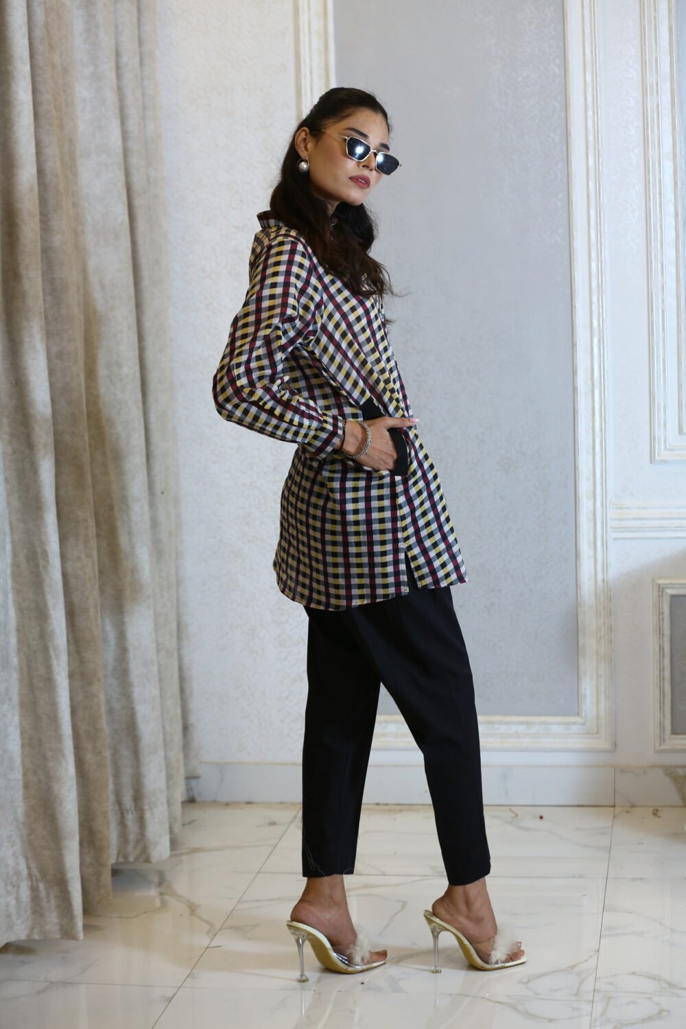 Black Check – Lawn Pocket Shirt in Black Check - Image 7