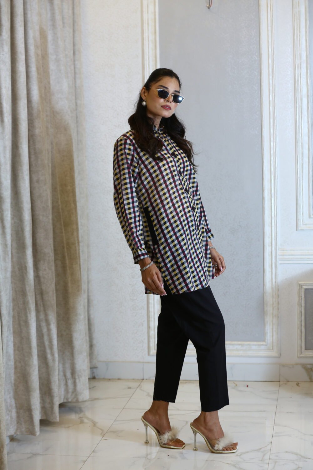 Black Check – Lawn Pocket Shirt in Black Check - Image 8