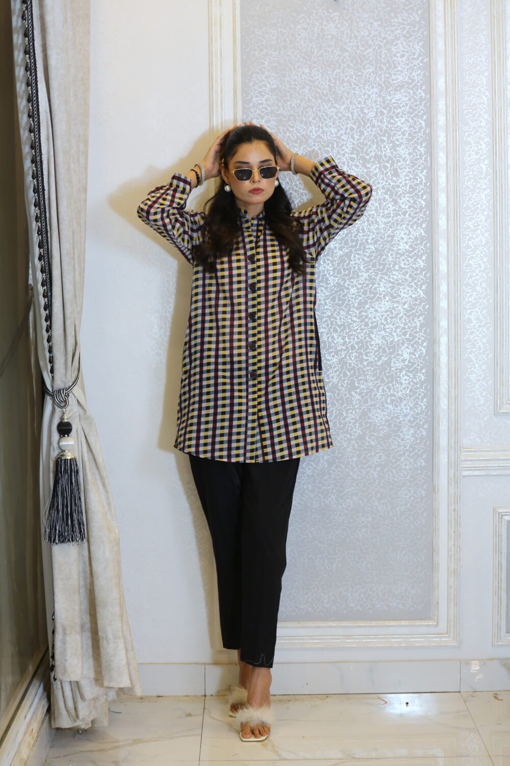Black Check – Lawn Pocket Shirt in Black Check - Image 10