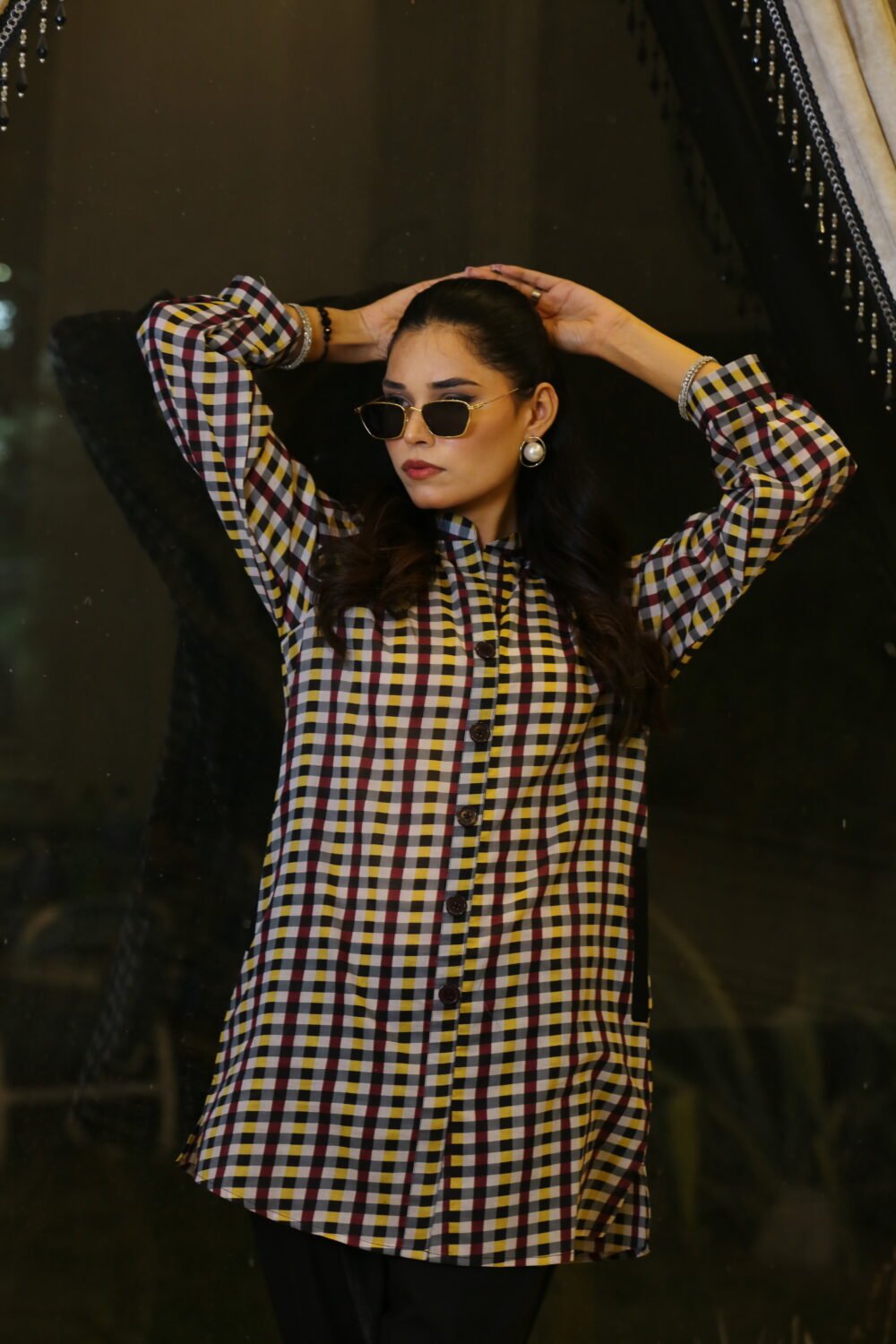 Black Check – Lawn Pocket Shirt in Black Check - Image 11