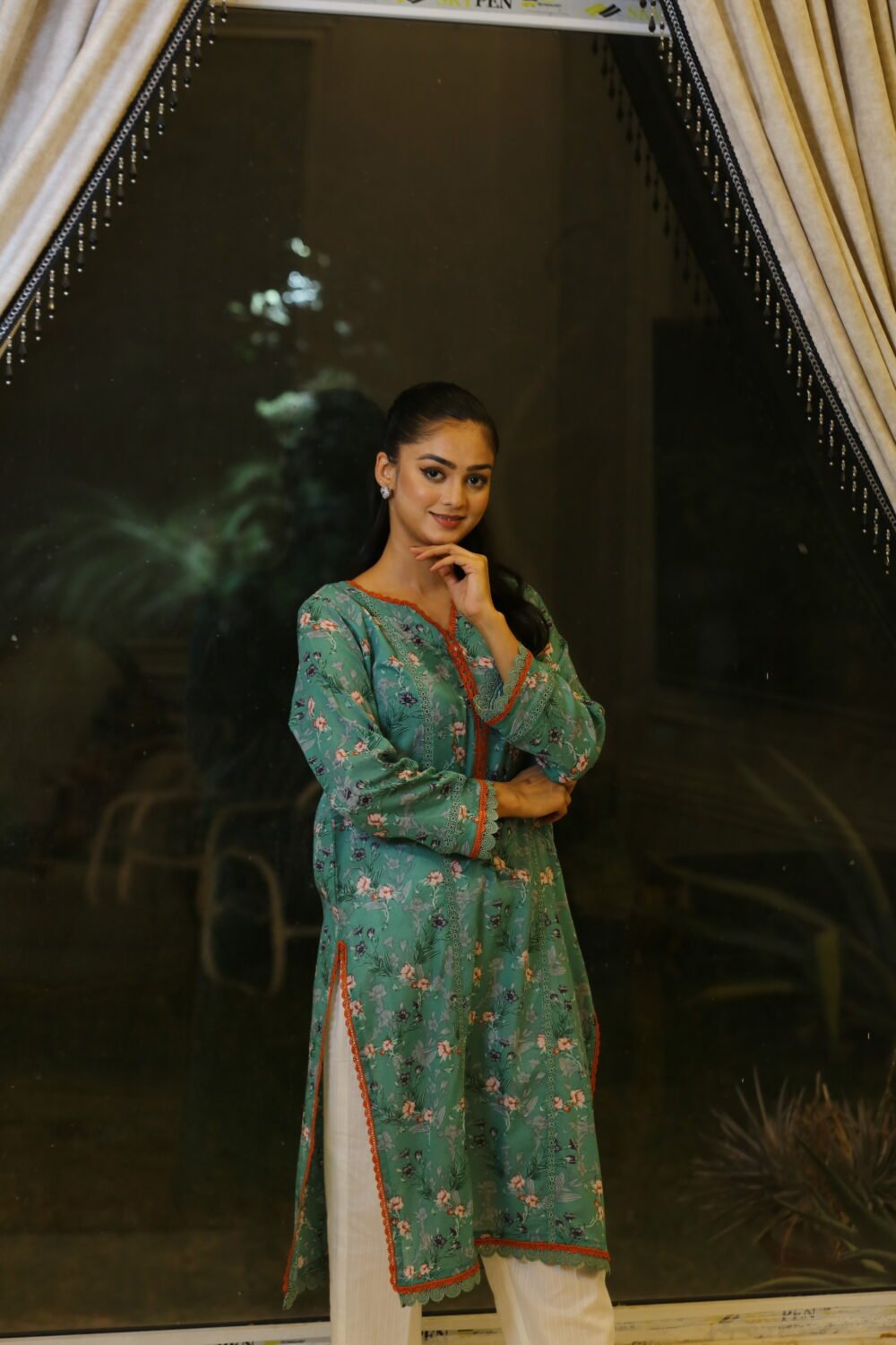 Blue Ease – Casual Lawn Kurti in Blue - Image 7