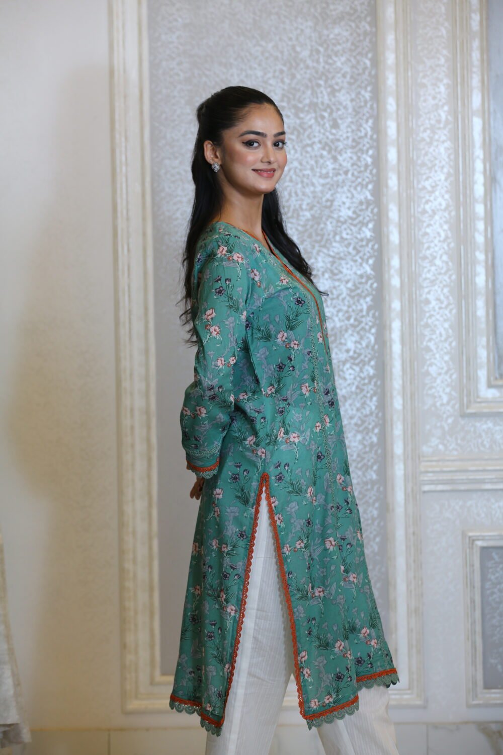 Blue Ease – Casual Lawn Kurti in Blue - Image 6