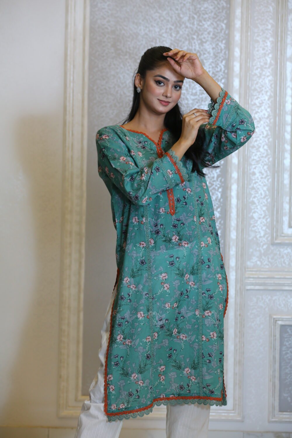 Blue Ease – Casual Lawn Kurti in Blue - Image 5