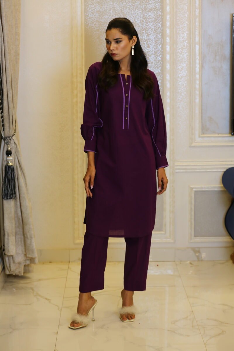 Plum Everyday – 2-Piece Purple Lawn Set (Kurti + Trouser)
